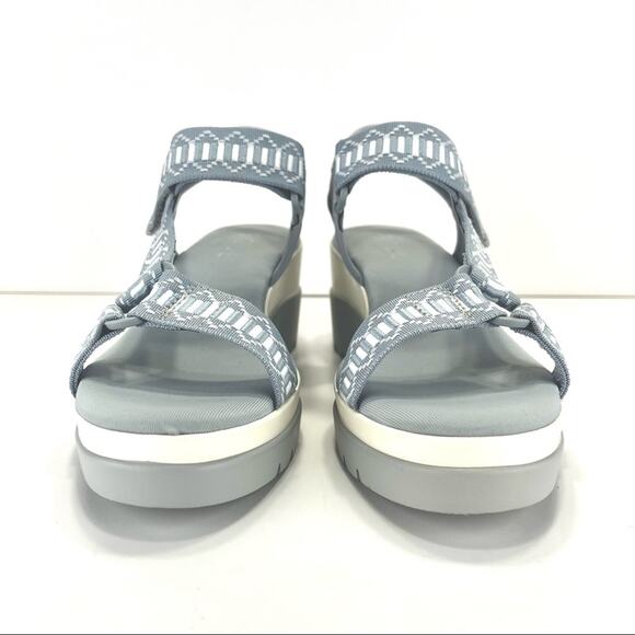 Soul Naturalizer Glitz Platform Wedge Sandal Size 9.5 Blue Calm/Gray Lightweight - Picture 11 of 16